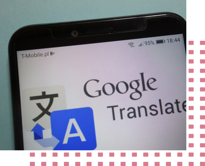 Google translate on a phone